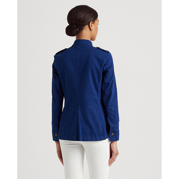 Veste de treillis à chevrons Lauren en Mer de Lapis 5