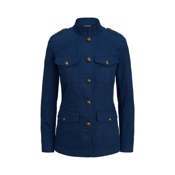 Veste de treillis à chevrons Lauren en Mer de Lapis 2