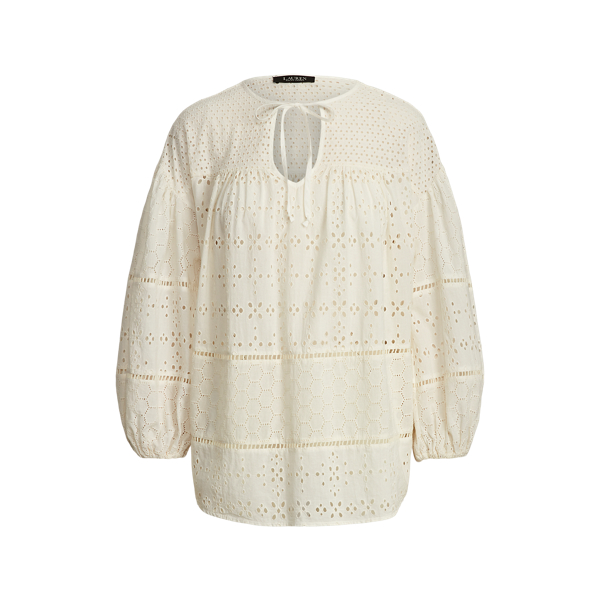 Blusa de algod&oacute;n con mangas abullonadas Lauren en 1