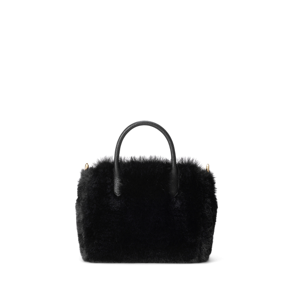 Black Faux-Fur &amp; Leather Small Tyler Tote Lauren 4