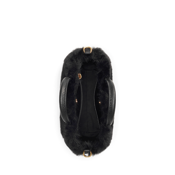 Black Faux-Fur &amp; Leather Small Tyler Tote Lauren 5