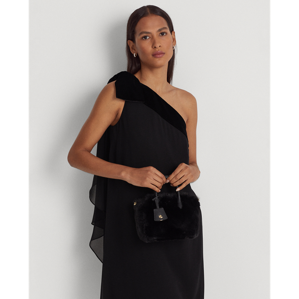 Black Faux-Fur &amp; Leather Small Tyler Tote Lauren 7