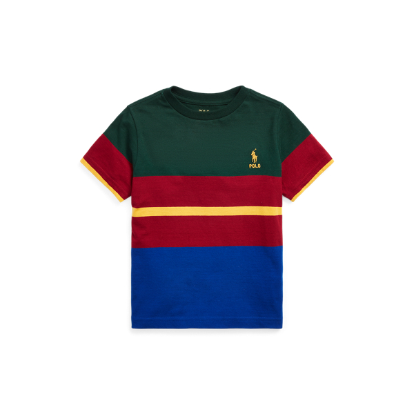 T-shirt ray&eacute; en jersey de coton Boys 1.5-6 Years en Vert coll&egrave;ge multi 2