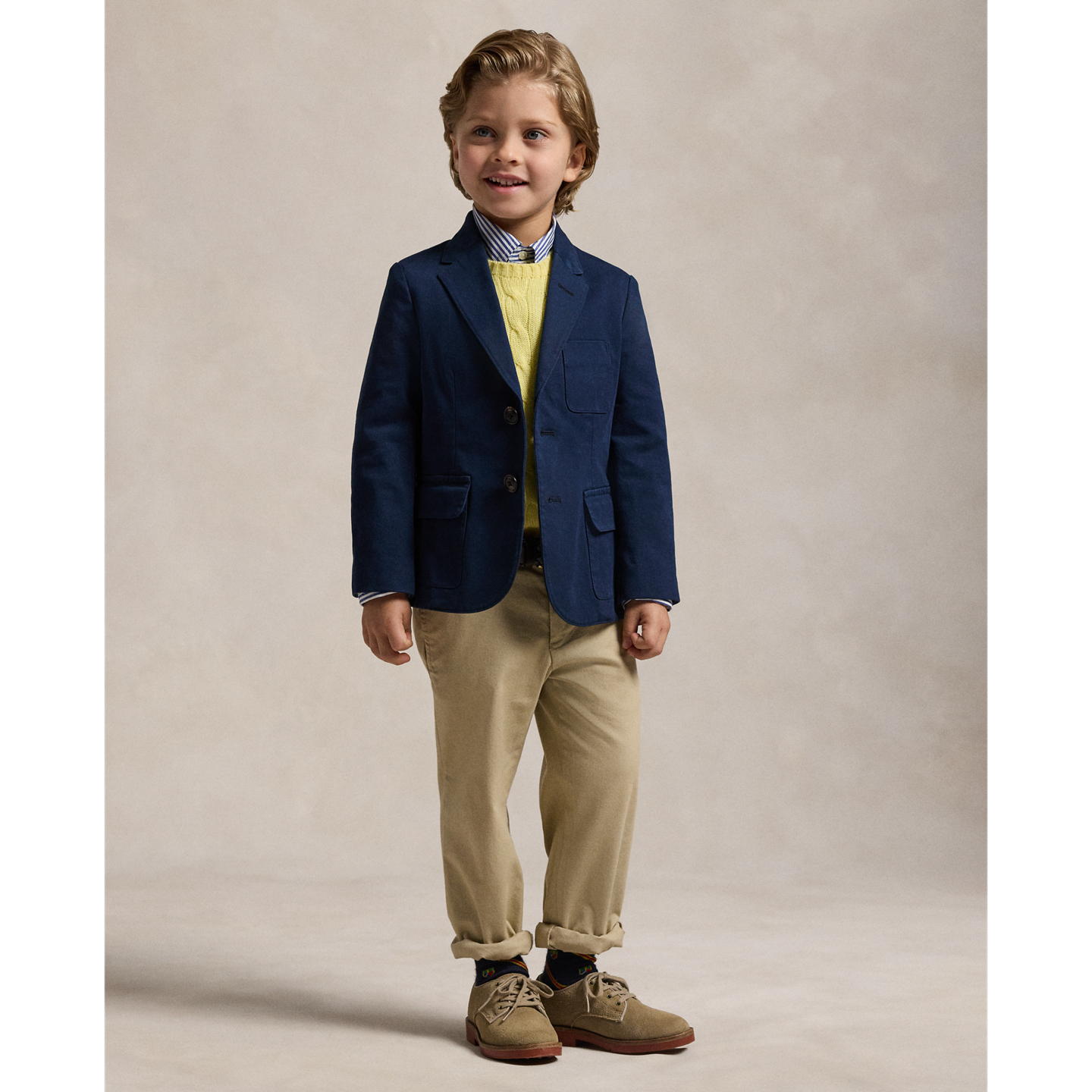 Детский пиджак Ralph Lauren Stretch Chino Suit, цвет: Яркий тёмно-синий — фото 2