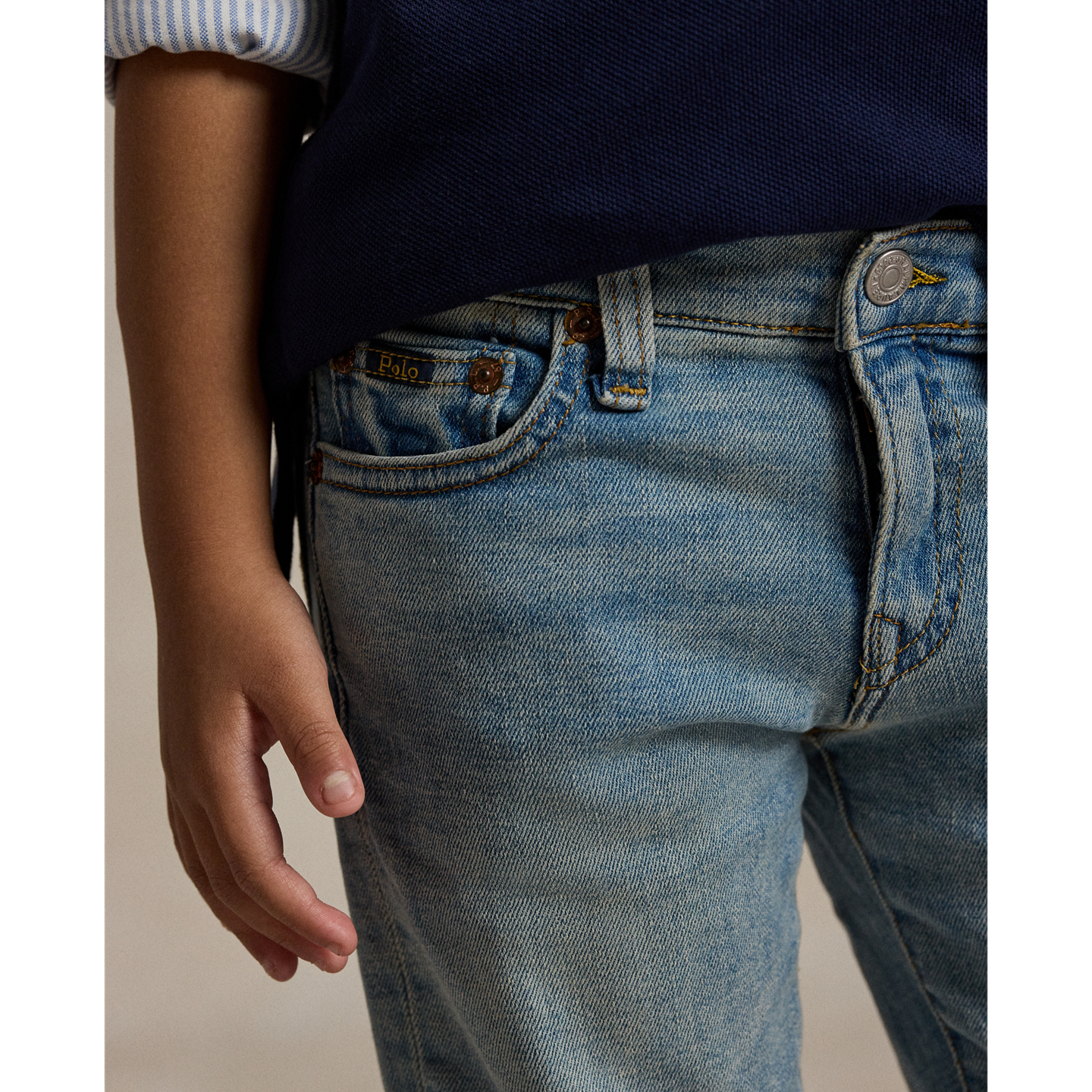 Джинсы Ralph Lauren Hampton Straight Stretch Jean, цвет: Варёный — фото 3