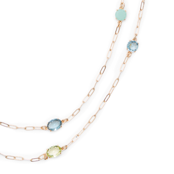 Gold/White Pearl Pearl and Stone Strand Necklace Lauren 2