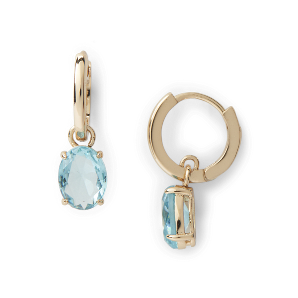 Orecchini dorati con pietre Lauren in Oro/Blu 2