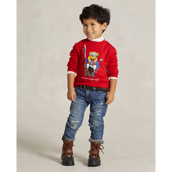 RL2000 Red Ski Bear Polo Bear Fleece Pullover Boys 1.5-6 Years 4