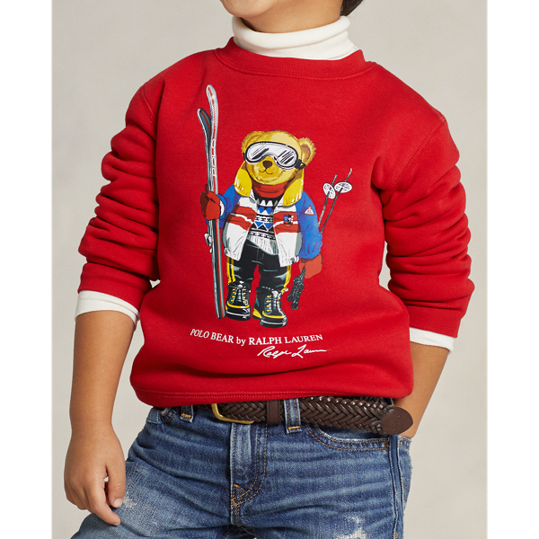 RL2000 Red Ski Bear Polo Bear Fleece Pullover Boys 1.5-6 Years 6