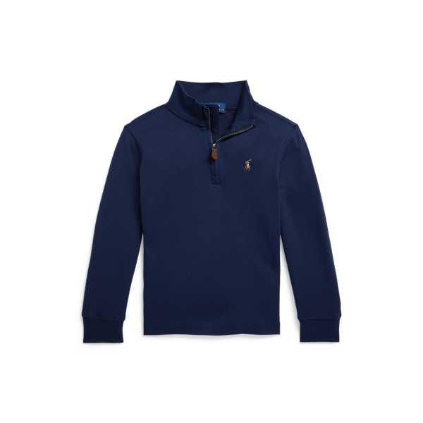 Cruise Navy Cotton Interlock Quarter-Zip Pullover Boys 2-7 1