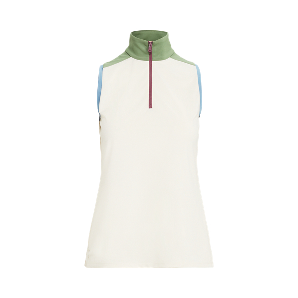Sleeveless Quarter-Zip Mesh Pullover RLX 1