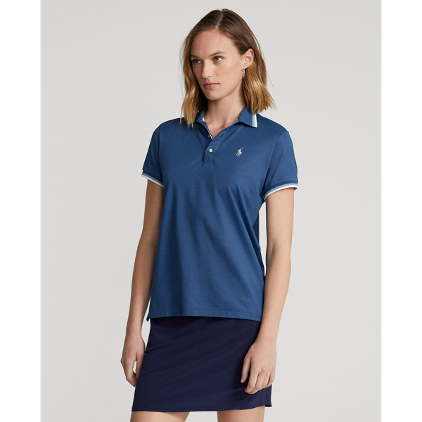 Indigo Blue Tailored Fit Jersey Polo Shirt RLX 1
