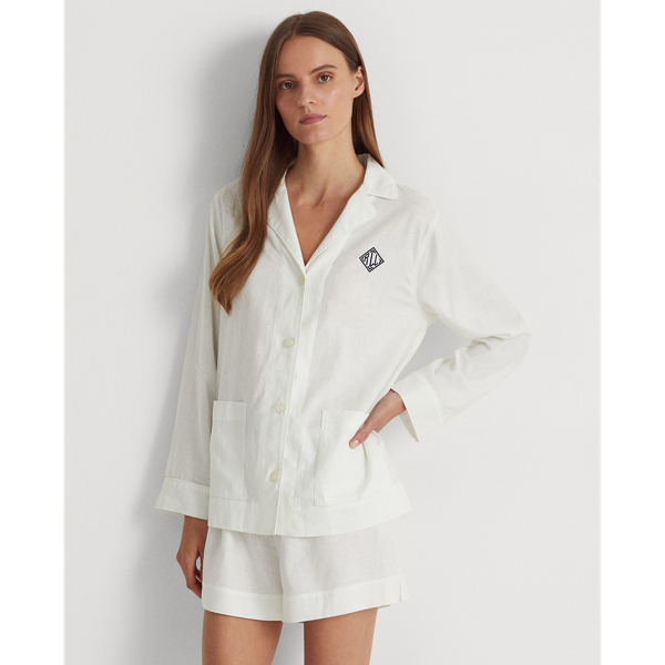 Ensemble pyjama boxer en lin mélangé