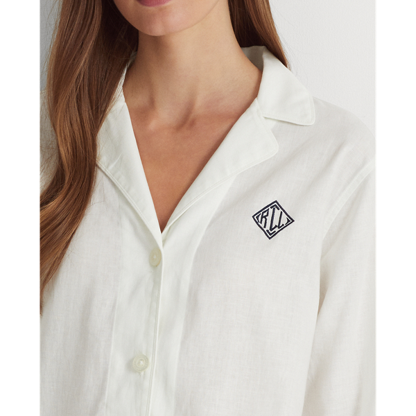 Ensemble pyjama boxer en lin mélangé