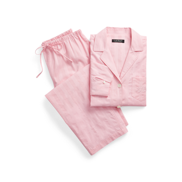 Gestreifter Baumwollpyjama mit 7/8-Hose Lauren in 1