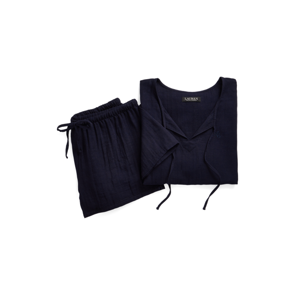Gauze Short-Sleeve Boxer PJ Set Lauren 1