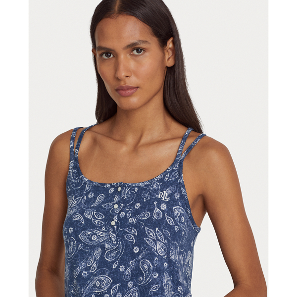 Navy Print Paisley Cotton-Blend Boxer Pyjama Set Lauren 6