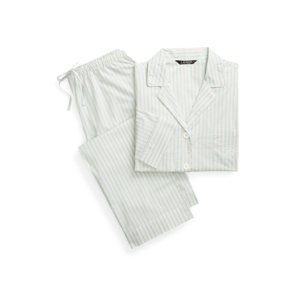 Gestreifter Baumwollpyjama mit Caprihose Lauren in 1