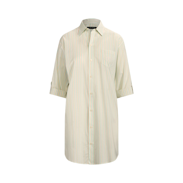 Chemise de nuit ray&eacute;e en coton m&eacute;lang&eacute; Lauren en 1