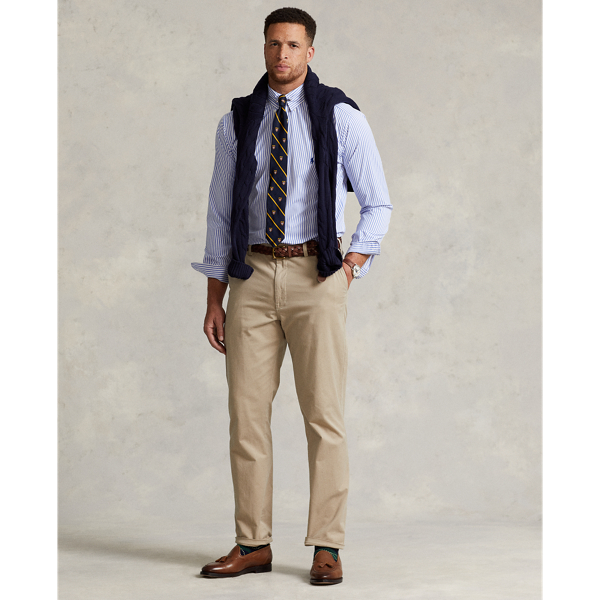 Blue/White Striped Performance Twill Shirt Big & Tall 4