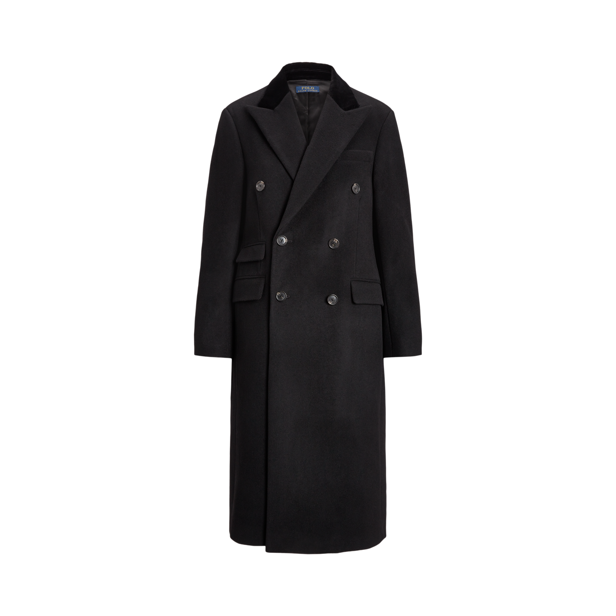 Velvet Topcollar Wool Blend Melton Coat