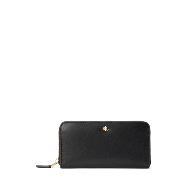 Black Leather Continental Wallet Lauren 1