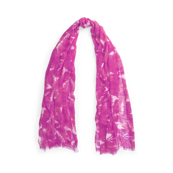 Summer Tie-Dye-Print Wrap Scarf