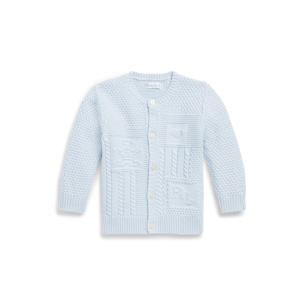 Contrast-Knit Cotton Cardigan