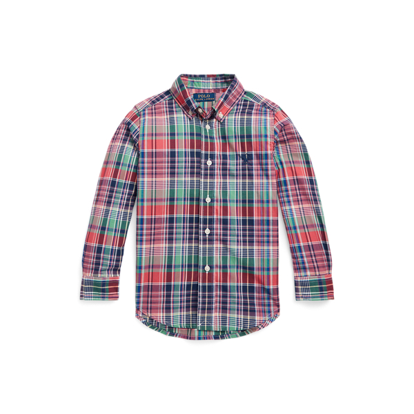 Geruit poplin katoenen overhemd Boys 1.5-6 Years in 1