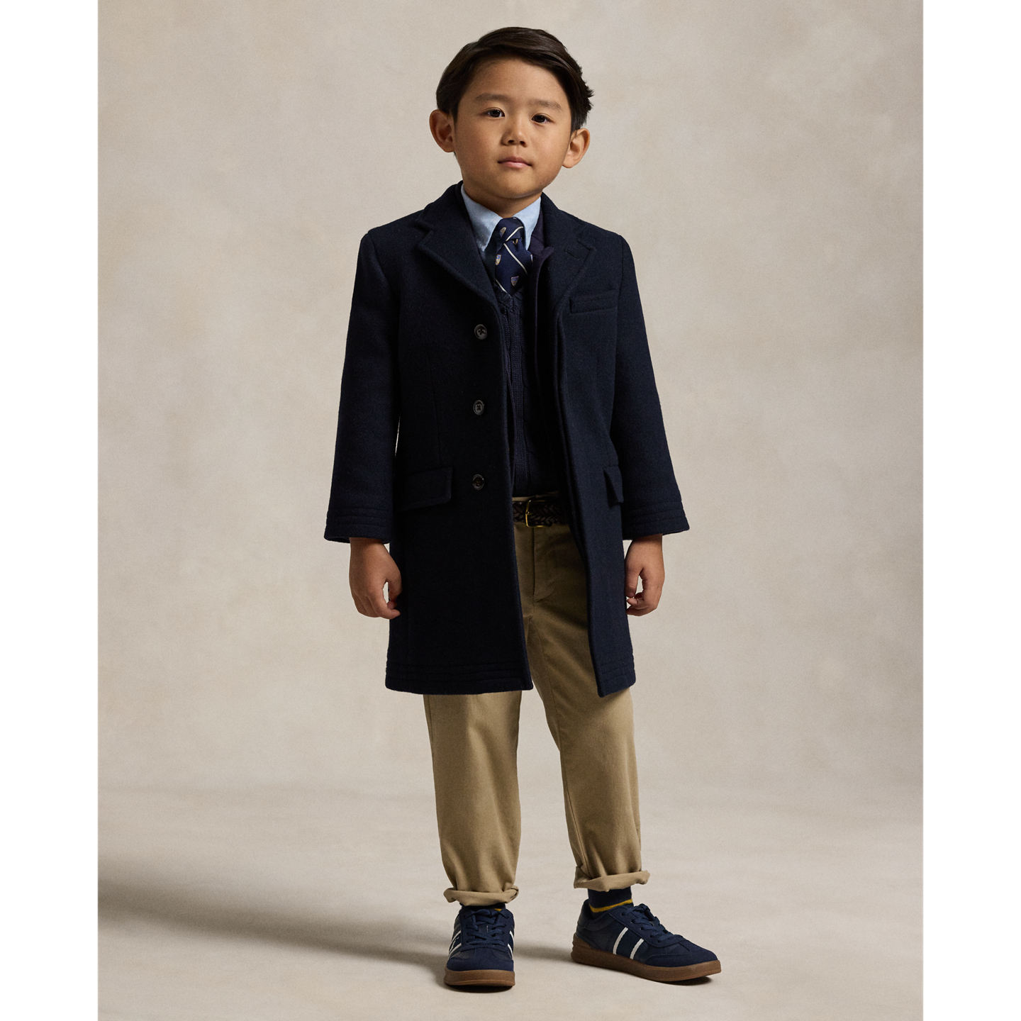 Детское пальто Ralph Lauren Wool-Blend Topcoat, цвет: Тёмно-синий — фото 4