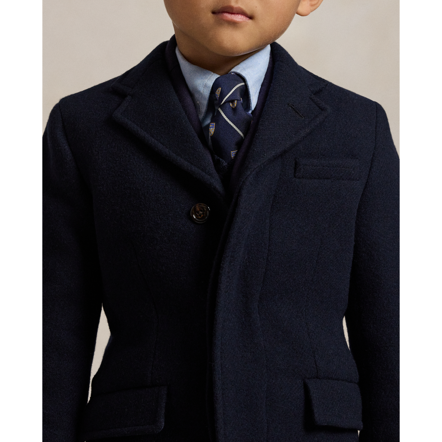 Детское пальто Ralph Lauren Wool-Blend Topcoat, цвет: Тёмно-синий — фото 3