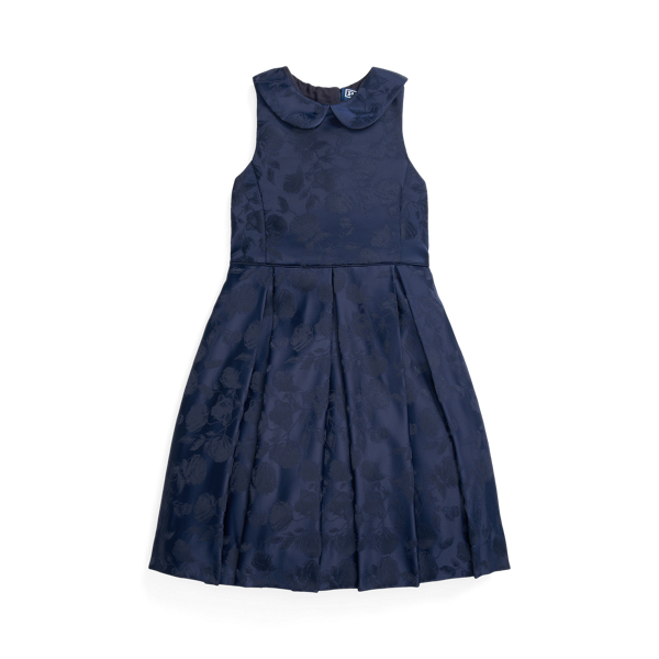Floral Jacquard Fit-and-Flare Dress