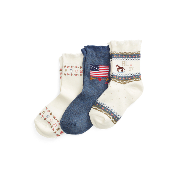 Americana Crew Sock 3-Pack Girls 1.5-6.5 Years 1