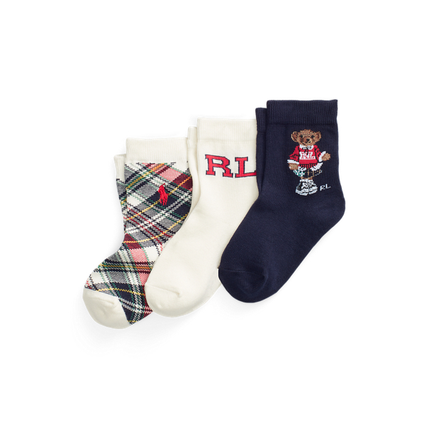 Polo Bear Crew Sock 3-Pack Girls 1.5-6.5 Years 1