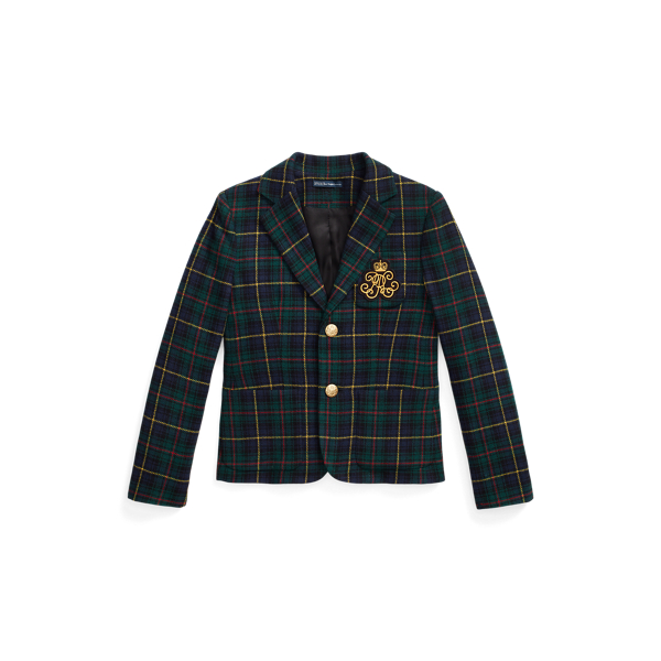Blazer en laine&nbsp;&eacute;cossaise&nbsp;