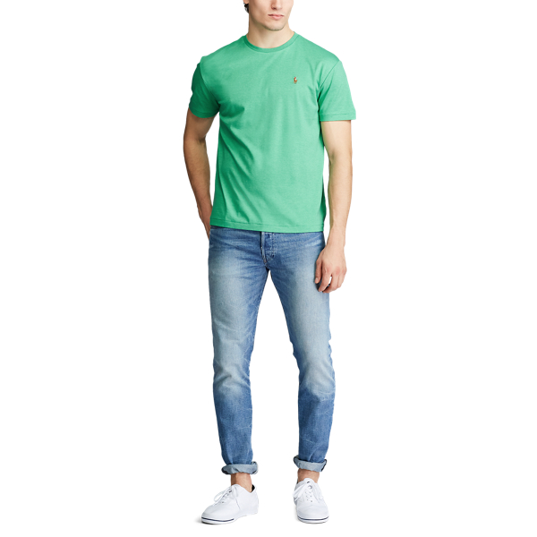 Palm Green Heather Custom Slim Fit Soft Cotton T-Shirt Polo Ralph Lauren 2