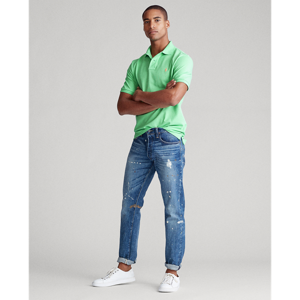 New Lime Slim Fit Mesh Polo Shirt Polo Ralph Lauren 3