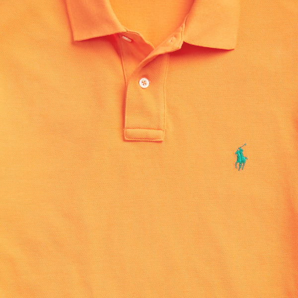 Bright Signal Orange Slim Fit Mesh Polo Shirt Polo Ralph Lauren 6