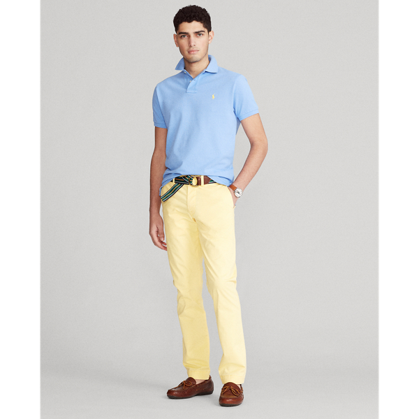 Cabana Blue Slim Fit Mesh Polo Shirt Polo Ralph Lauren 4