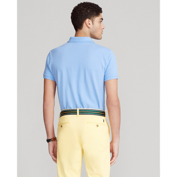 Cabana Blue Slim Fit Mesh Polo Shirt Polo Ralph Lauren 5