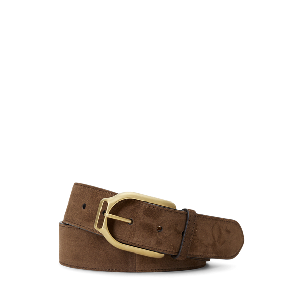 Welington Stirrup-Buckle Calf-Suede Belt