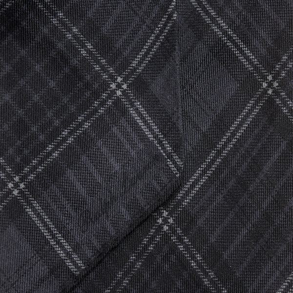 Black/Charcoal Plaid Cashmere-Silk Neckerchief Purple Label 3