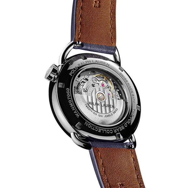 Stahl-Armbanduhr in Weiß mit Polo Bear Polo Ralph Lauren in Weißes Zifferblatt 4