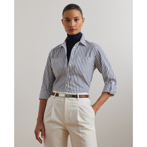 Ralph lauren striped shirt womens on sale