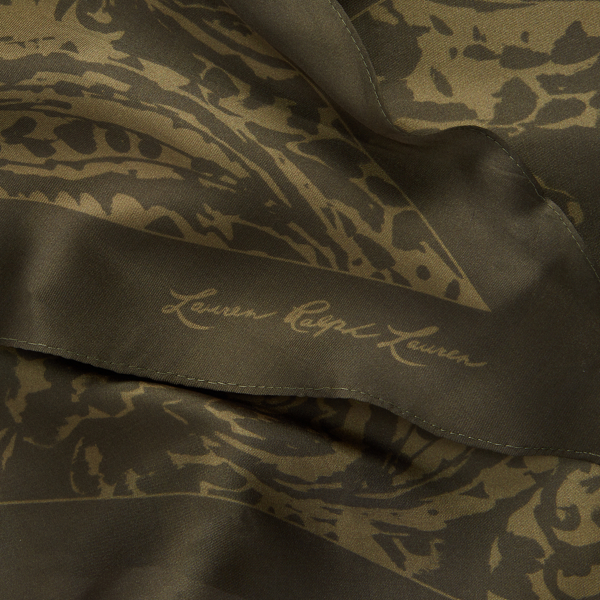 Dark Olive Audrey Paisley Silk Twill Scarf Lauren 3