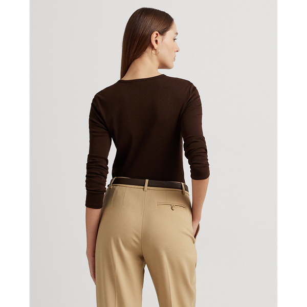 Circuit Brown Stretch Cotton Long-Sleeve Tee Lauren 5