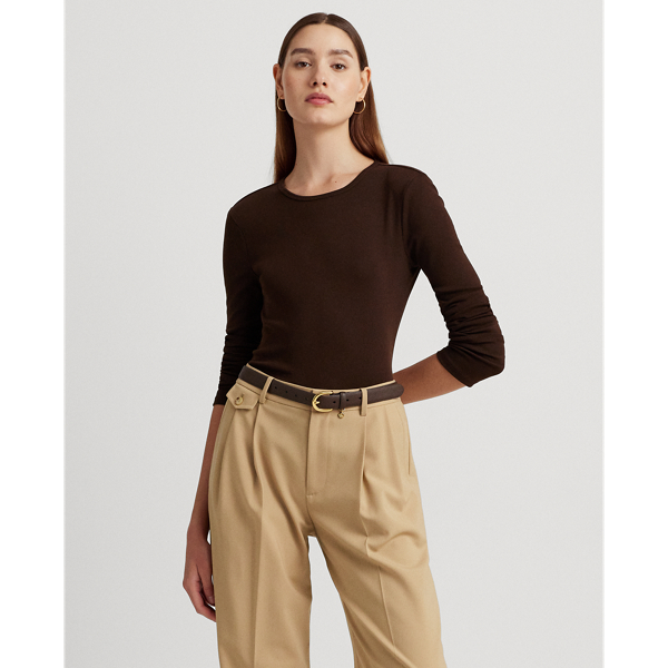 Circuit Brown Stretch Cotton Long-Sleeve Tee Lauren 7