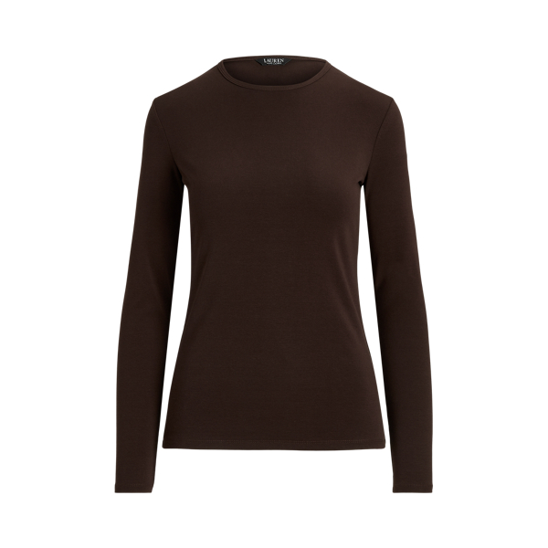 Circuit Brown Stretch Cotton Long-Sleeve Tee Lauren 2