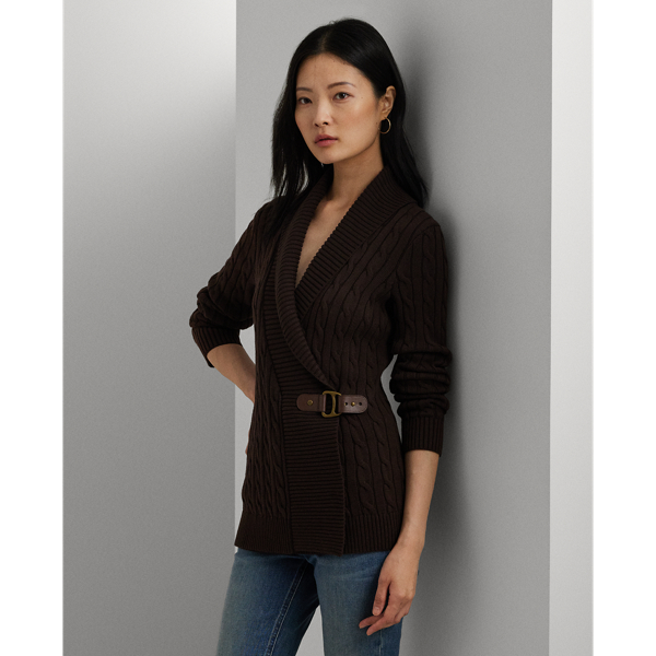 Circuit Brown Buckled Cotton Sweater Lauren 1