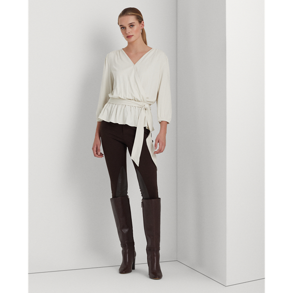 Mascarpone Cream Jersey Peplum Blouse Lauren 4